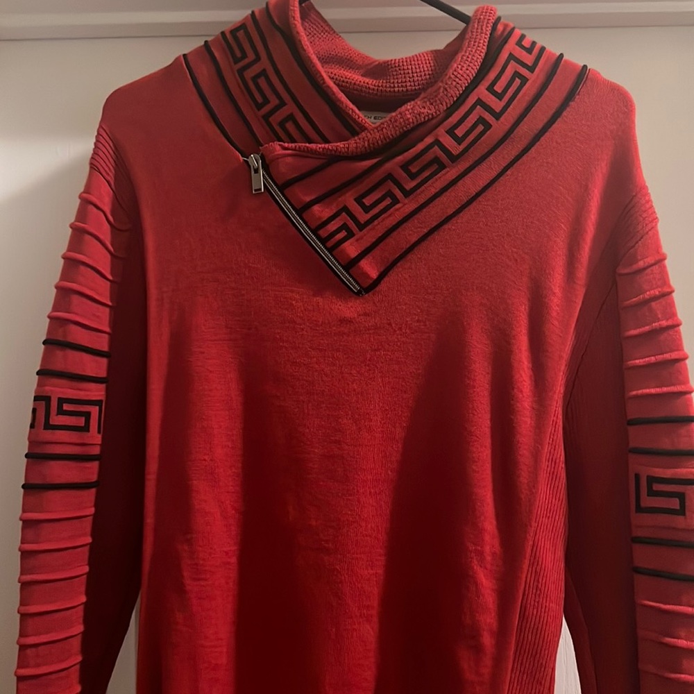 LCR Black Edition Red Sweater with trim in Black piping! XXL